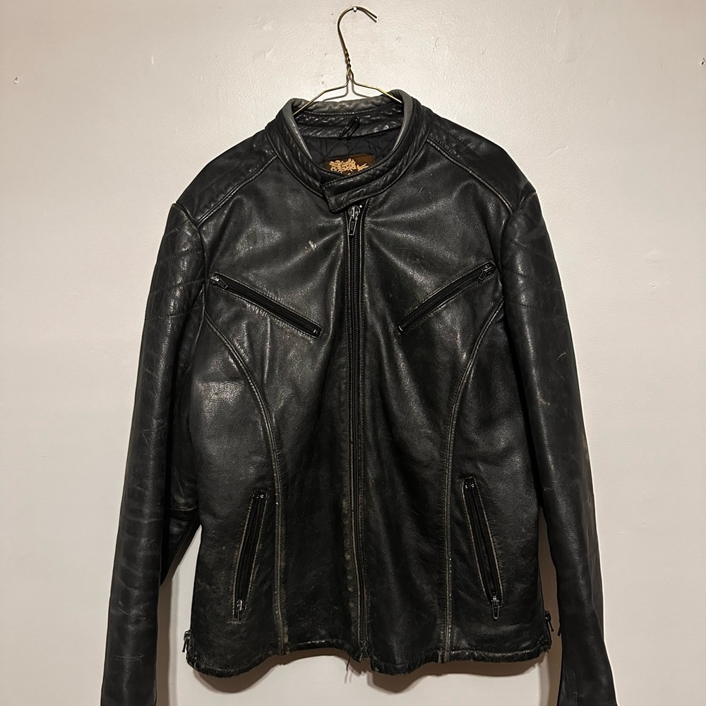 Vintage 80s Wolff of Canada real Black Leather Jacket